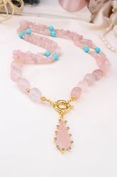 Collana in quarzo rosa